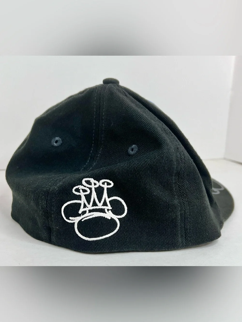 Disney Parks Mickey Mouse Graffiti L/XL Flex Fit Hat Adult Black Colorblock Cap